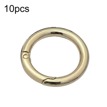 10pcs Zinc Alloy Spring Ring Metal Open Bag Webbing Keychain, Size:Half-inch Light Gold by buy2fix