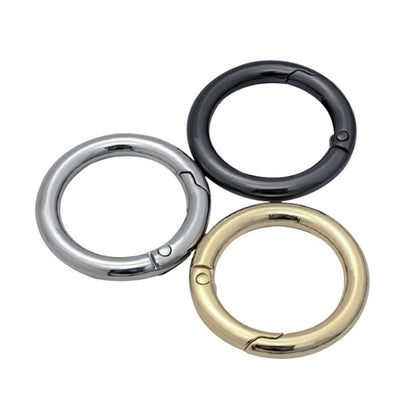 10pcs Zinc Alloy Spring Ring Metal Open Bag Webbing Keychain, Size:Half-inch Black - Key Rings by buy2fix | Online Shopping UK | buy2fix