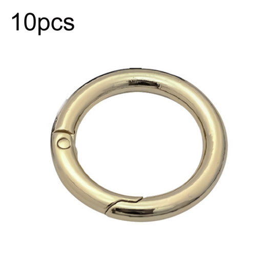 10pcs Zinc Alloy Spring Ring Metal Open Bag Webbing Keychain, Size:2 inch Light Gold by buy2fix