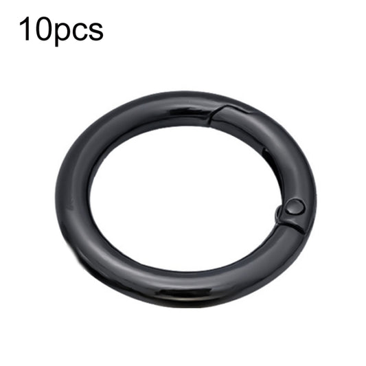 10pcs Zinc Alloy Spring Ring Metal Open Bag Webbing Keychain, Size:2 inch Black by buy2fix