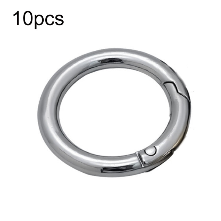 10pcs Zinc Alloy Spring Ring Metal Open Bag Webbing Keychain, Size:2 inch Silver by buy2fix