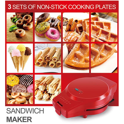3-in-1 Multi-Function Eleictric Baking Pan Breakfast Maker Donut Sandwich Waffle Maker Pizza Maker, EU Plug - Bulit-in Ovens & Accessories by buy2fix | Online Shopping UK | buy2fix