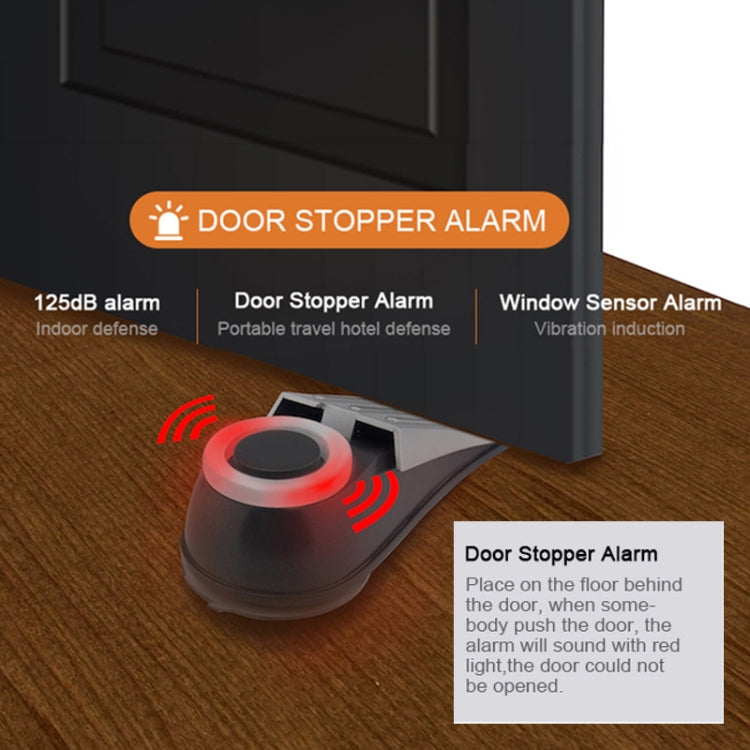 MSA-803 Window Vibration Alarm Door Stopper Flashing Light Burglar Alarm(White) - Door Window Alarm by buy2fix | Online Shopping UK | buy2fix