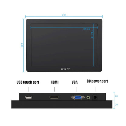 ZGYNK KQ101 HD Embedded Display Industrial Screen, Size: 15.6 inch, Style:Embedded by buy2fix