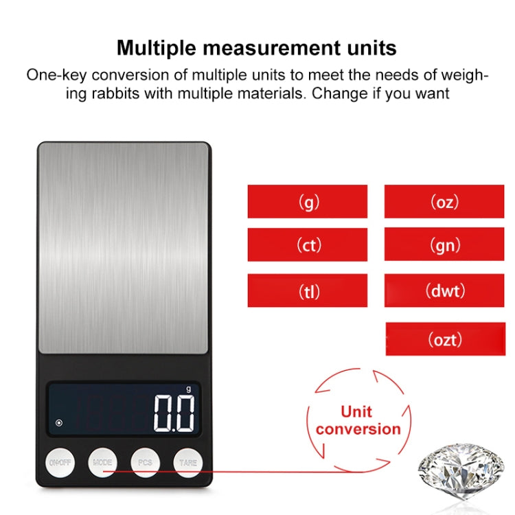 High-Precision Electronic Scale Mini Portable Jewellery Medicine Scale, Style:500g/0.1g by buy2fix