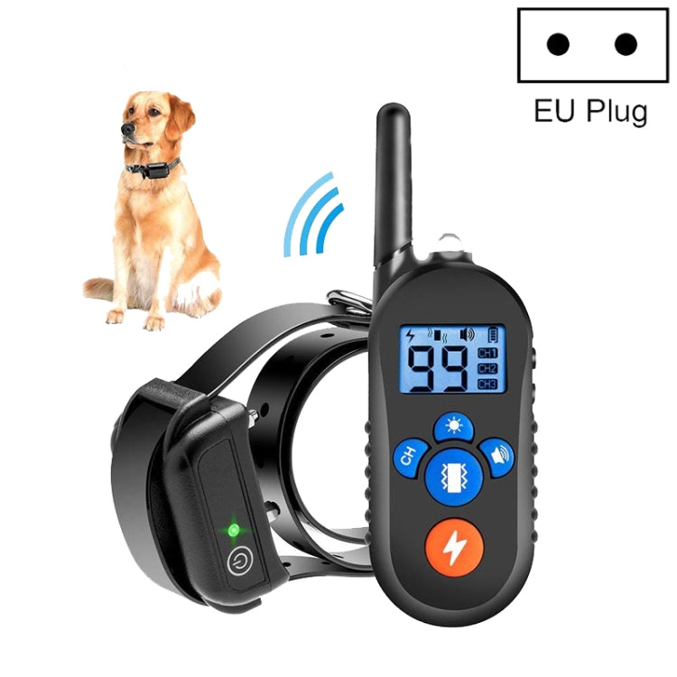 800m Remote Control Electric Shock Bark Stopper Vibration Warning Pet Supplies Electronic Waterproof Collar Dog Training Device, Style:556-1(EU Plug) by buy2fix