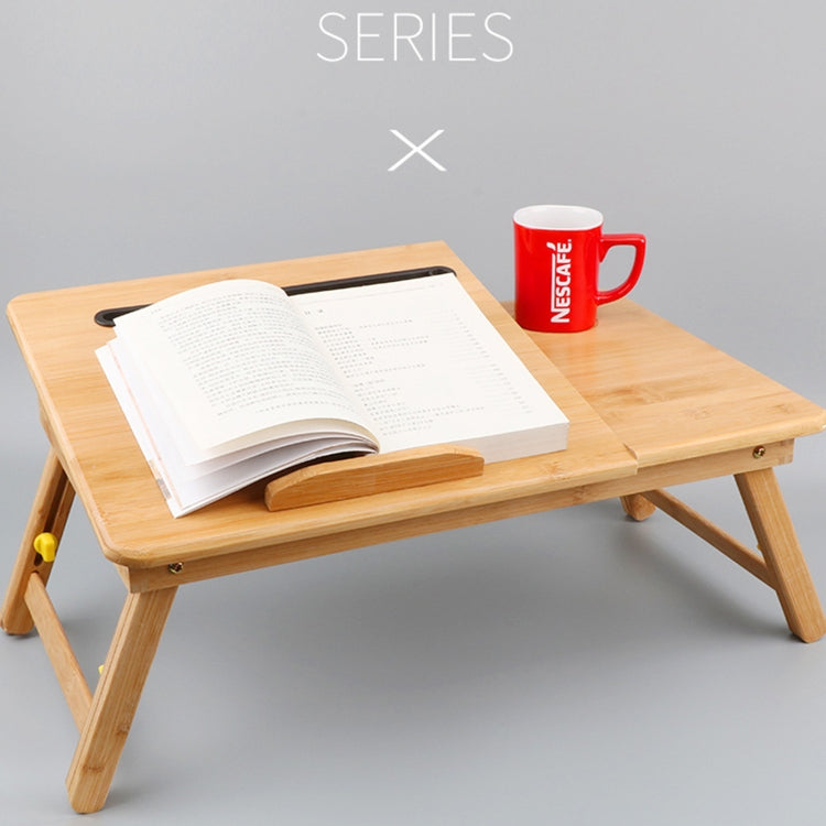 Folding Laptop Desk Bed Card Slot Lifting Type Lazy Computer Desk, Size: Medium (54cm), Style:with Drawer - Laptop Stand by buy2fix | Online Shopping UK | buy2fix