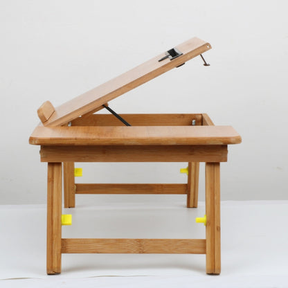 Folding Laptop Desk Bed Card Slot Lifting Type Lazy Computer Desk, Size: Medium (54cm), Style:with Drawer - Laptop Stand by buy2fix | Online Shopping UK | buy2fix