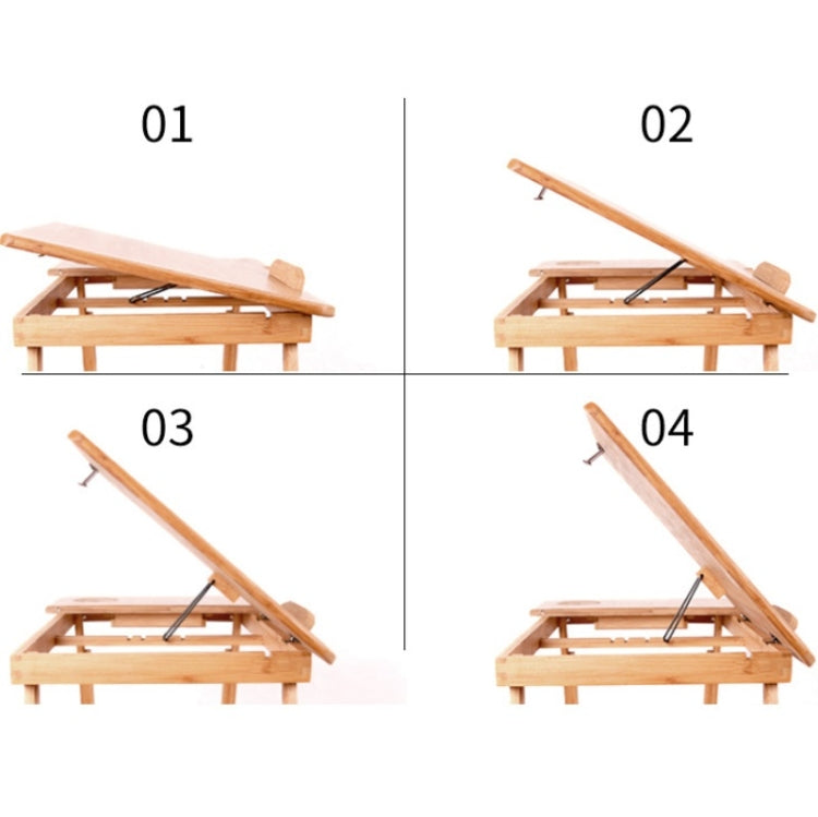 Folding Laptop Desk Bed Card Slot Lifting Type Lazy Computer Desk, Size: Medium (54cm), Style:with Drawer - Laptop Stand by buy2fix | Online Shopping UK | buy2fix