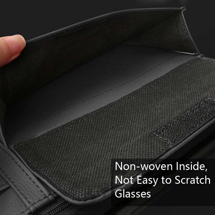 Car Sun Block Glasses Case Document Holder Car Plastic Frame Zipper Type Multi-Function Card Bag Storage Bag(Black) by buy2fix