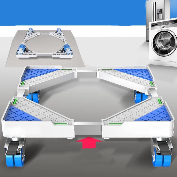 Single Tube 4 Wheels Adjustable Stainless Steel Refrigerator Bracket Washing Machine Base Bracket - Washing Machines & Accessories by buy2fix | Online Shopping UK | buy2fix