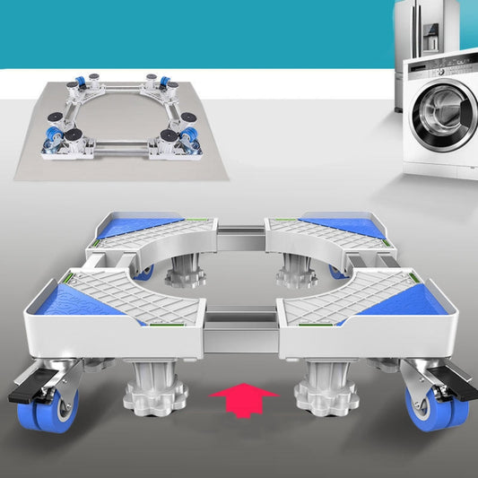 Double Tubes 4 Wheels + 8 Legs Adjustable Stainless Steel Refrigerator Bracket Washing Machine Base Bracket - Washing Machines & Accessories by buy2fix | Online Shopping UK | buy2fix