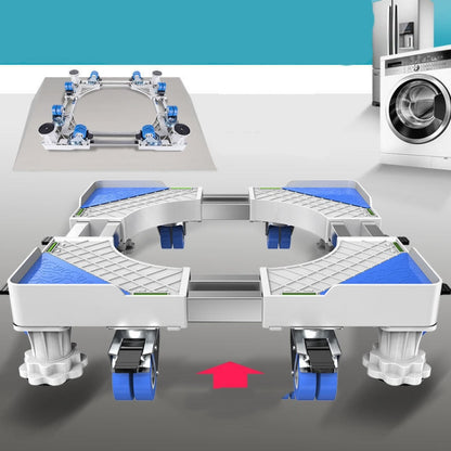 Double Tubes 8 Wheels + 4 Legs Adjustable Stainless Steel Refrigerator Bracket Washing Machine Base Bracket - Washing Machines & Accessories by buy2fix | Online Shopping UK | buy2fix