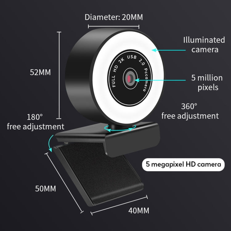 A9mini USB Drive-Free HD Fill Light Camera with Microphone, Pixel:1.0 Million Pixels 720P by buy2fix