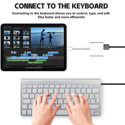 8 Pin To USB2.0+8 Pin Interface OTG Sdapter, Support IOS System(Upgrade) by buy2fix