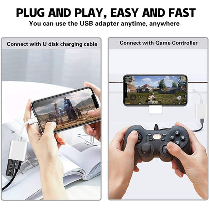 8 Pin To USB2.0+8 Pin Interface OTG Sdapter, Support IOS System(Upgrade) by buy2fix