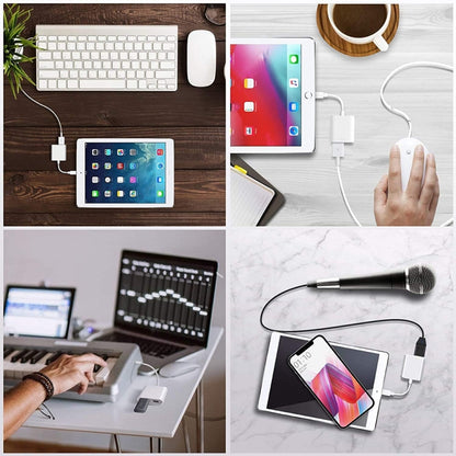 8 Pin To USB2.0+8 Pin Interface OTG Sdapter, Support IOS System(Upgrade) by buy2fix