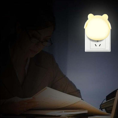 4 PCS Smart Light Control LED Bedroom Mini Night Light Energy-Saving Bedside Lamp, US Plug(Yellow) - Night Lights by buy2fix | Online Shopping UK | buy2fix