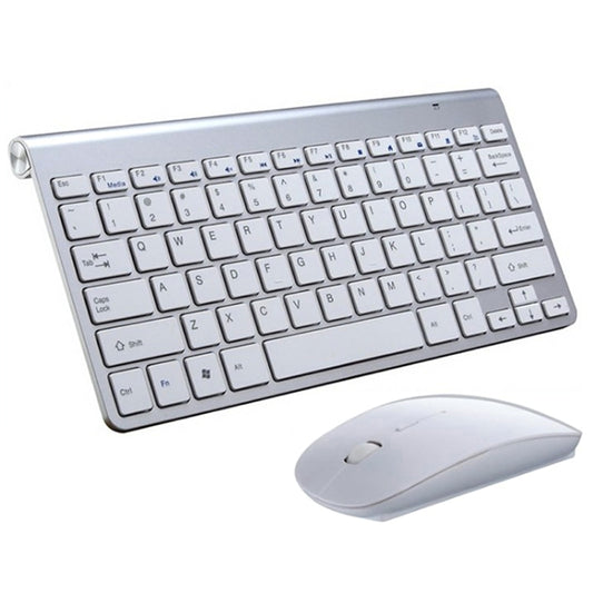 USB External Notebook Desktop Computer Universal Mini Wireless Keyboard Mouse, Style:Keyboard and Mouse Set(Silver) by buy2fix