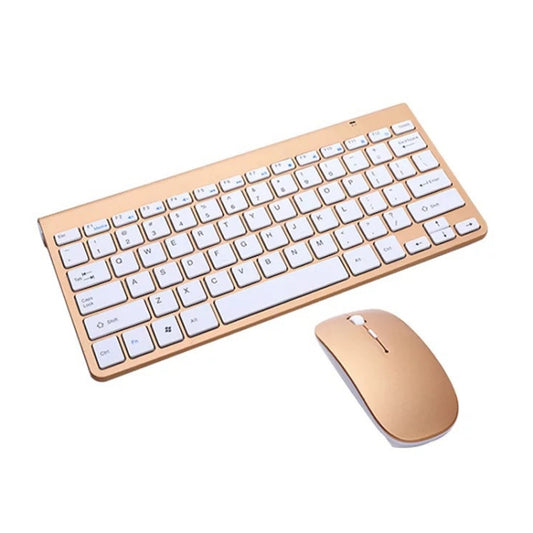 USB External Notebook Desktop Computer Universal Mini Wireless Keyboard Mouse, Style:Keyboard and Mouse Set(Tyrant Gold) by buy2fix