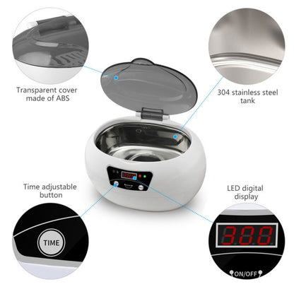 35W 600ml Mini Ultrasonic Cleaner Glasses Jewelry Household Ultrasonic Cleaner, Plug Type:220V UK Plug - Ultrasonic Cleaner by buy2fix | Online Shopping UK | buy2fix