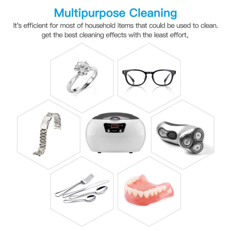 35W 600ml Mini Ultrasonic Cleaner Glasses Jewelry Household Ultrasonic Cleaner, Plug Type:220V UK Plug - Ultrasonic Cleaner by buy2fix | Online Shopping UK | buy2fix