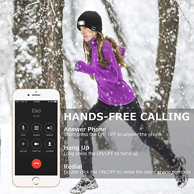 Outdoor Night Running Night Fishing LED Light Illumination Bluetooth 5.0 Knitted Hat (Grey) by buy2fix