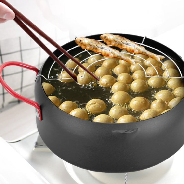 Tempura Hot Pot Household Fryer Pot Non-Stick Pan With Filter Holder, Specification:20cm without Clip - Electric Deep Fryers by buy2fix | Online Shopping UK | buy2fix
