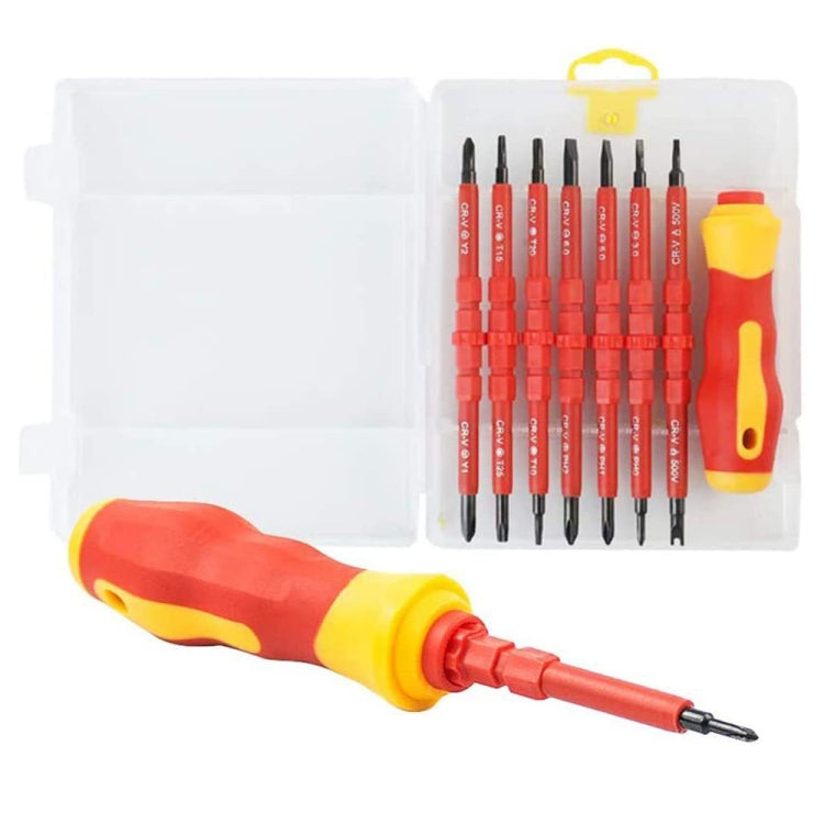 7 in 1 Bit Insulation Multipurpose Repair Tool Screwdriver Set(Red) - Screwdriver Set by buy2fix | Online Shopping UK | buy2fix