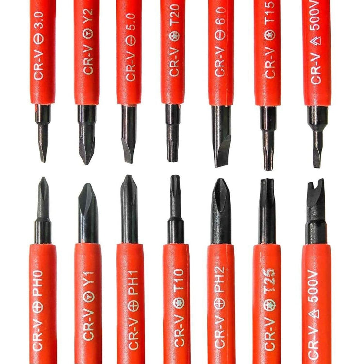 7 in 1 Bit Insulation Multipurpose Repair Tool Screwdriver Set(Red) - Screwdriver Set by buy2fix | Online Shopping UK | buy2fix