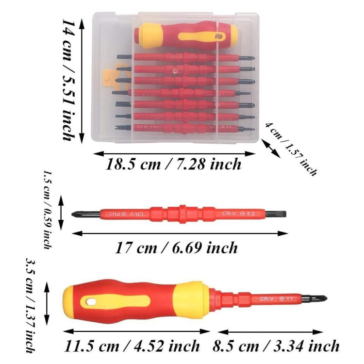 7 in 1 Bit Insulation Multipurpose Repair Tool Screwdriver Set(Red) - Screwdriver Set by buy2fix | Online Shopping UK | buy2fix