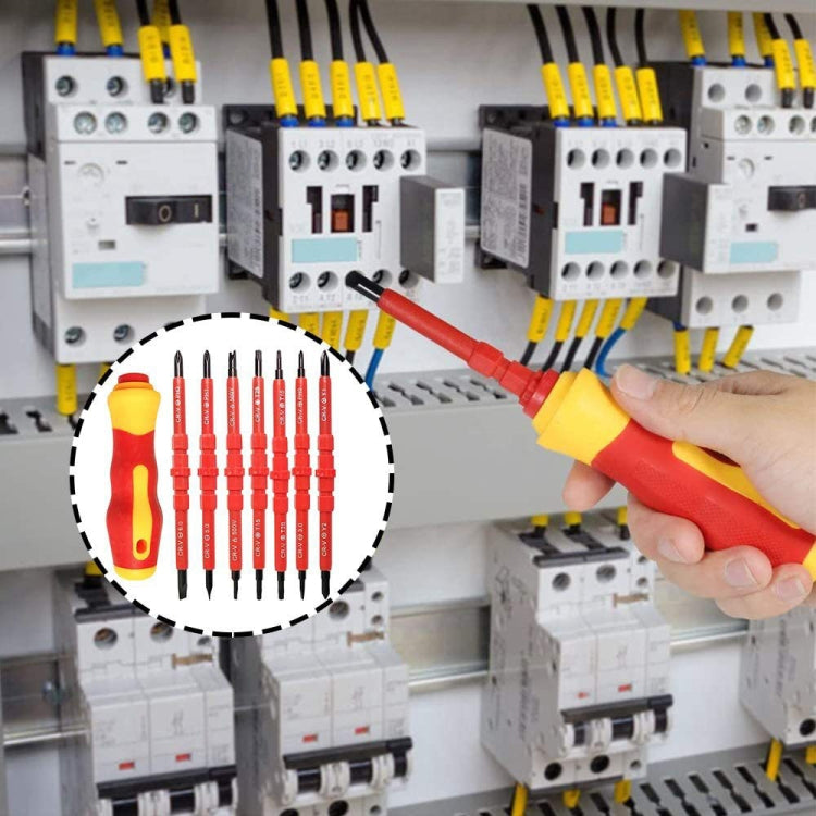 7 in 1 Bit Insulation Multipurpose Repair Tool Screwdriver Set(Red) - Screwdriver Set by buy2fix | Online Shopping UK | buy2fix