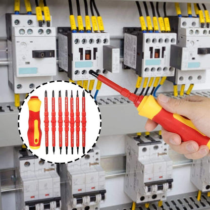 7 in 1 Bit Insulation Multipurpose Repair Tool Screwdriver Set(Red) - Screwdriver Set by buy2fix | Online Shopping UK | buy2fix