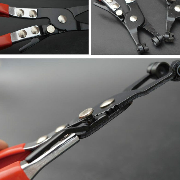 Straight Throat Tube Bundle Clamp Auto Repair Water Pipe Clamp Pliers(Plastic Handle Blister Card) by buy2fix