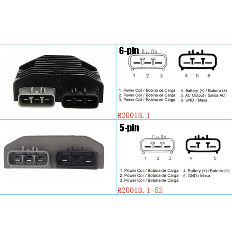 2001B.1 Motorcycle Rectifier For Can-Am Commander 1000 RHINO700/YXR700, Style:6-pin - Voltage Stabilizer by buy2fix | Online Shopping UK | buy2fix
