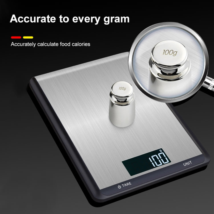 5kg/1g Stainless Steel Kitchen Scale Household Food Electronic Scale(Black) by buy2fix