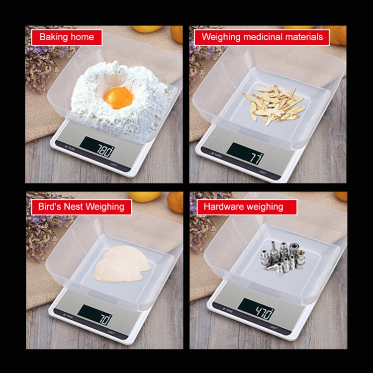 5kg/1g Stainless Steel Kitchen Scale Household Food Electronic Scale(Black) by buy2fix