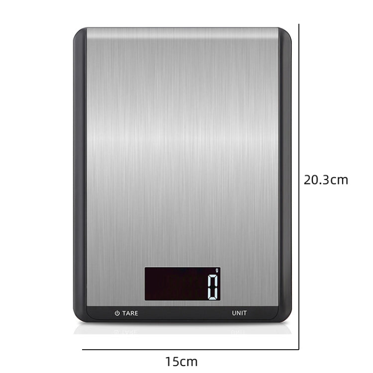 10kg/1g Stainless Steel Kitchen Scale Household Food Electronic Scale(Black) by buy2fix