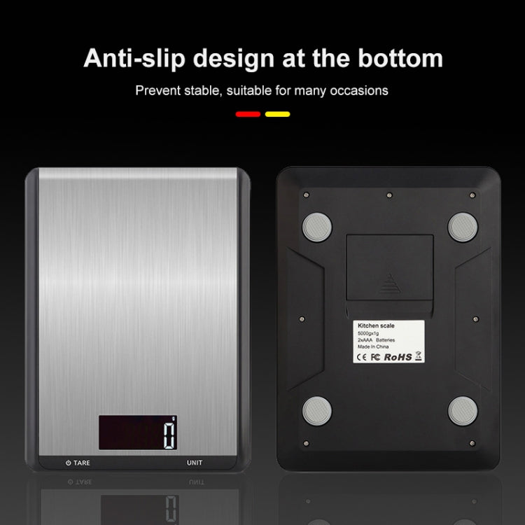 10kg/1g Stainless Steel Kitchen Scale Household Food Electronic Scale(Black) by buy2fix