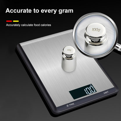 10kg/1g Stainless Steel Kitchen Scale Household Food Electronic Scale(Black) by buy2fix
