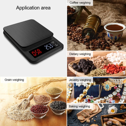 Household Hand-Pushed Coffee Scale USB-Powered Smart Kitchen Scale With Timing, Specification: 5kg/0.1g by buy2fix