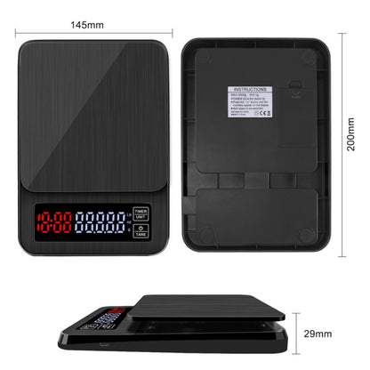 Household Hand-Pushed Coffee Scale USB-Powered Smart Kitchen Scale With Timing, Specification: 5kg/0.1g by buy2fix