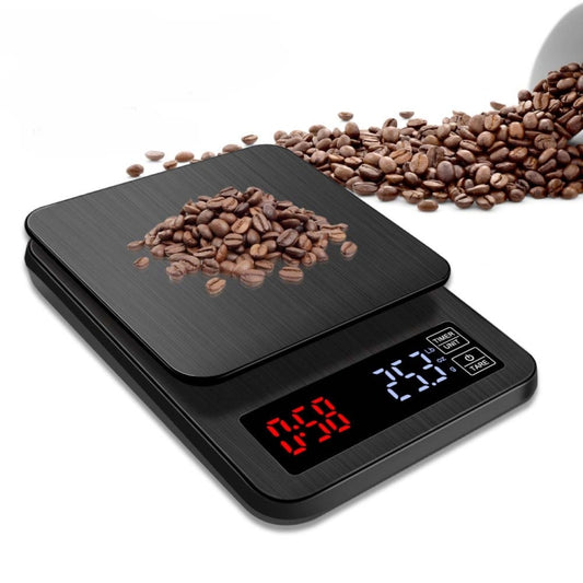 Household Hand-Pushed Coffee Scale USB-Powered Smart Kitchen Scale With Timing, Specification: 10kg/1g by buy2fix
