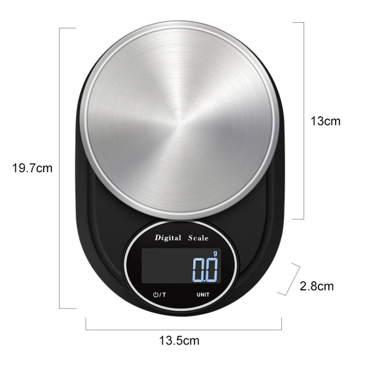 Home Kitchen Electronic Scale High Precision Stainless Steel Jewelry Scale, Style:Hemming, Specification:5kg/1g by buy2fix