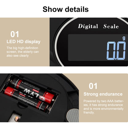 Home Kitchen Electronic Scale High Precision Stainless Steel Jewelry Scale, Style:Hemming, Specification:3kg/0.1g by buy2fix