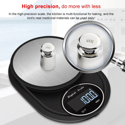Home Kitchen Electronic Scale High Precision Stainless Steel Jewelry Scale, Style:Hemming, Specification:3kg/0.1g by buy2fix