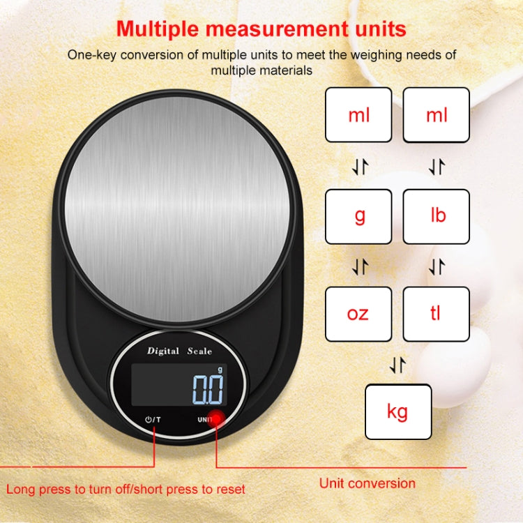 Home Kitchen Electronic Scale High Precision Stainless Steel Jewelry Scale, Style:Hemming, Specification:3kg/0.1g by buy2fix