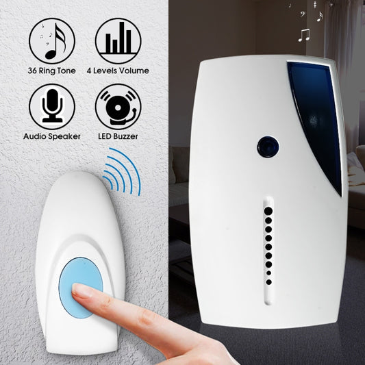 513E Waterproof LED Wireless Doorbell Remote Control Door Bell with 36 Tune Chimes Songs - Wireless Doorbell by buy2fix | Online Shopping UK | buy2fix