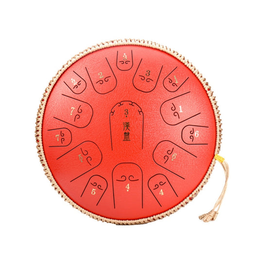 15-Tone Ethereal Drum 14-Inch Steel Tongue Drum Hollow Drum Sanskrit Drummer Disc(Red) by buy2fix
