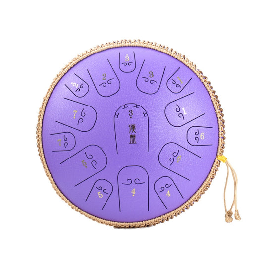 15-Tone Ethereal Drum 14-Inch Steel Tongue Drum Hollow Drum Sanskrit Drummer Disc(Purple) by buy2fix